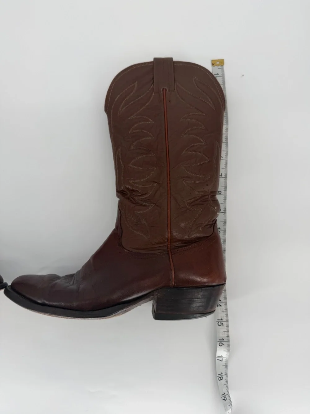 Vintage Nocona Brown Leather Western Cowboy Boots Size 9 D Made in USA Texas